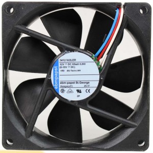 Ebmpapst 3412N/2LER 12V 65MA 0.8W 3wires Cooling Fan